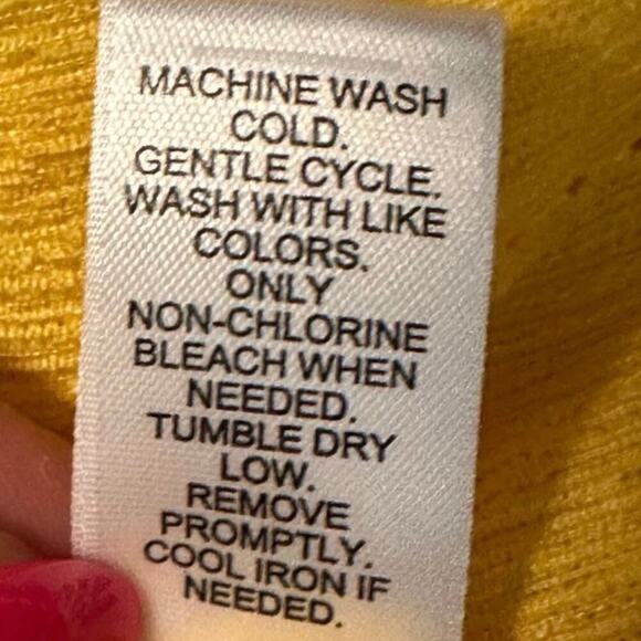 Cato Yellow Eyelet Cable Knit-Look Top – Size M - Picture 5 of 5